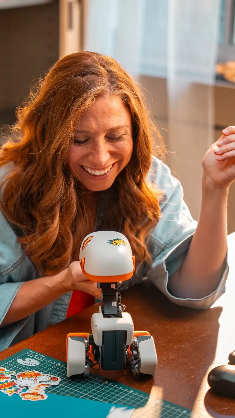 Person interacting with Microduck